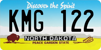 ND license plate KMG122