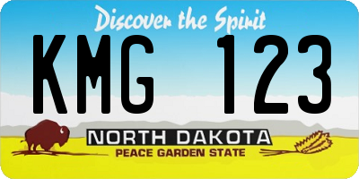ND license plate KMG123