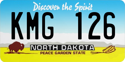 ND license plate KMG126
