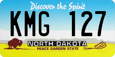 ND license plate KMG127