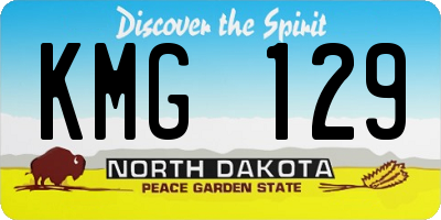 ND license plate KMG129