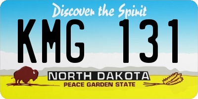 ND license plate KMG131