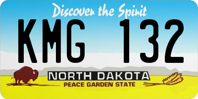 ND license plate KMG132