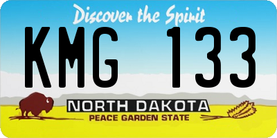 ND license plate KMG133