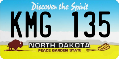 ND license plate KMG135