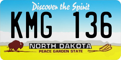 ND license plate KMG136