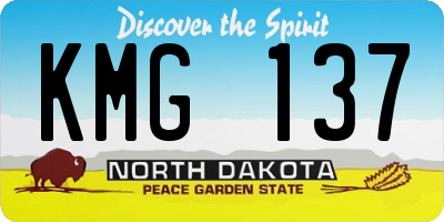 ND license plate KMG137