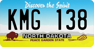 ND license plate KMG138