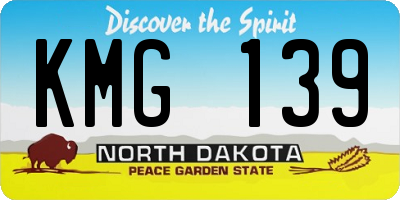 ND license plate KMG139