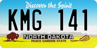 ND license plate KMG141
