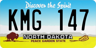 ND license plate KMG147