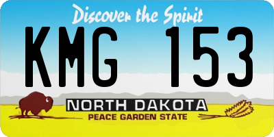 ND license plate KMG153