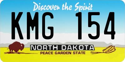 ND license plate KMG154