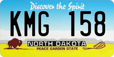 ND license plate KMG158