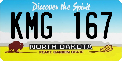 ND license plate KMG167