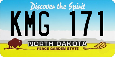 ND license plate KMG171