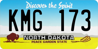 ND license plate KMG173