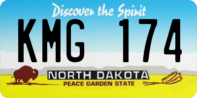 ND license plate KMG174