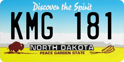 ND license plate KMG181