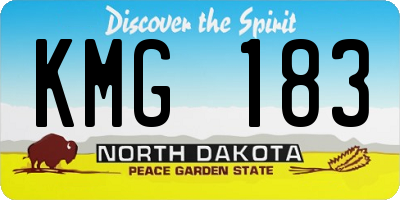 ND license plate KMG183