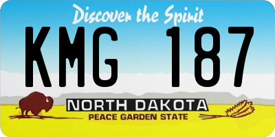 ND license plate KMG187