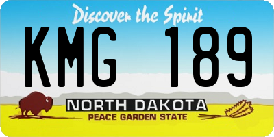 ND license plate KMG189
