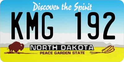 ND license plate KMG192