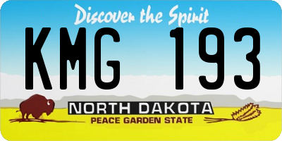 ND license plate KMG193