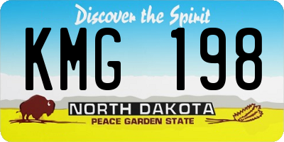 ND license plate KMG198
