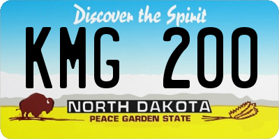 ND license plate KMG200