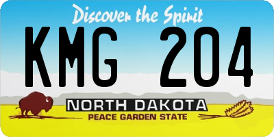 ND license plate KMG204