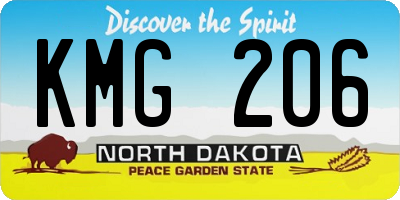 ND license plate KMG206