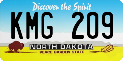 ND license plate KMG209