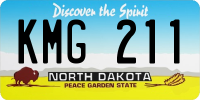 ND license plate KMG211