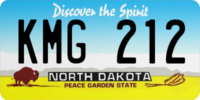 ND license plate KMG212