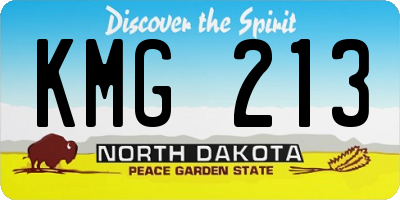 ND license plate KMG213