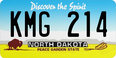 ND license plate KMG214