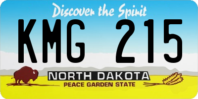 ND license plate KMG215