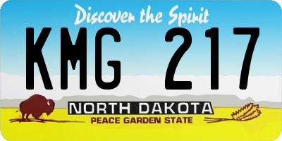 ND license plate KMG217