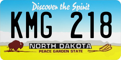 ND license plate KMG218