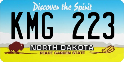 ND license plate KMG223