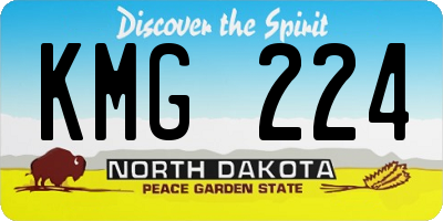 ND license plate KMG224
