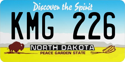 ND license plate KMG226