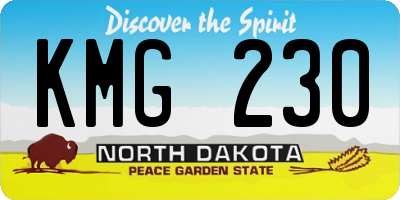 ND license plate KMG230