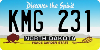 ND license plate KMG231