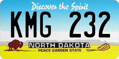 ND license plate KMG232