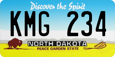 ND license plate KMG234
