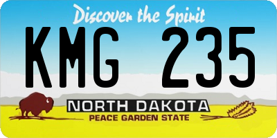 ND license plate KMG235