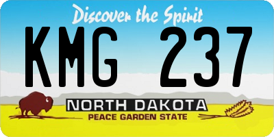 ND license plate KMG237