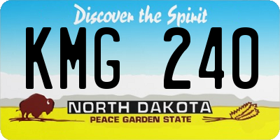 ND license plate KMG240